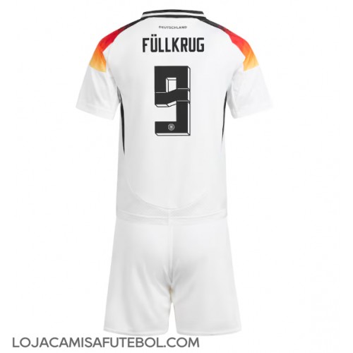 Camisa de Futebol Alemanha Niclas Fullkrug #9 Equipamento Principal Infantil Europeu 2024 Manga Curta (+ Calças curtas)